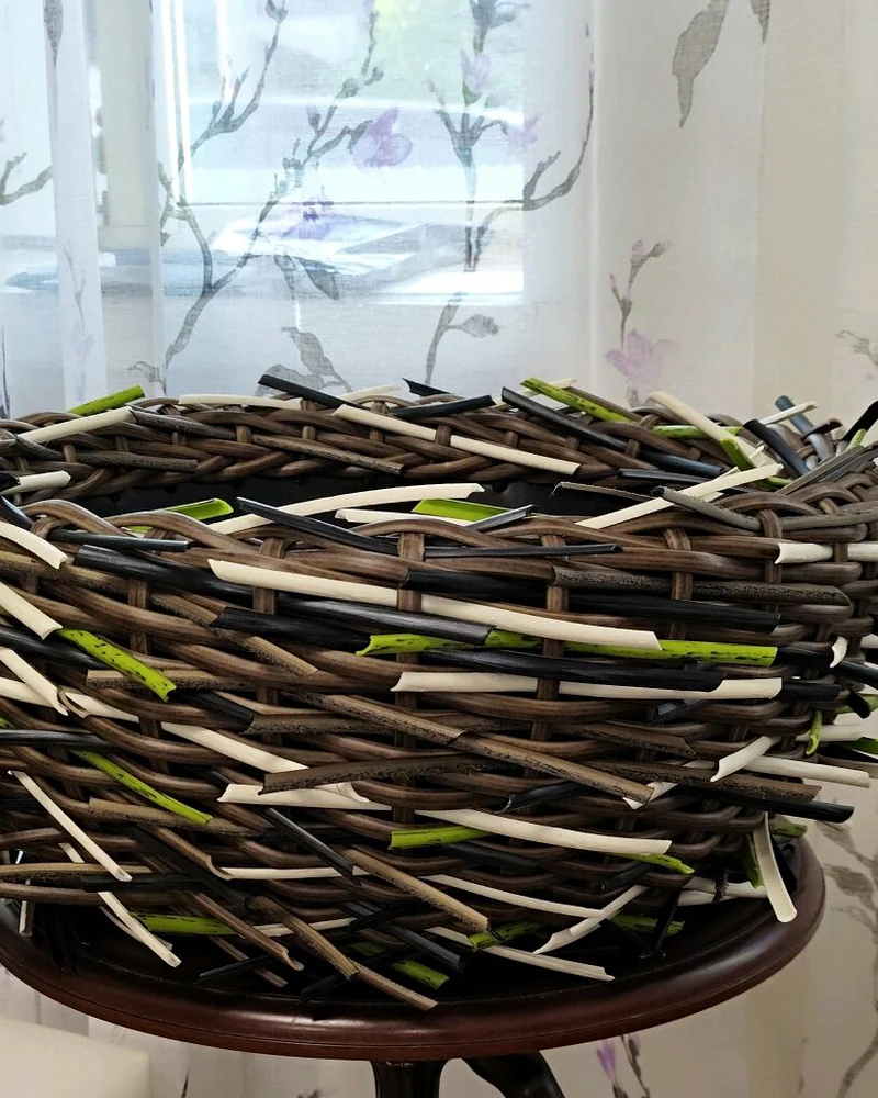 Гнездо для аистов из ротанга, коричневое, 10 л
