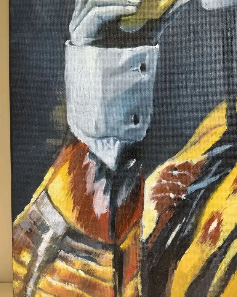 Картина маслом "Девушка с косичками", 50х60см