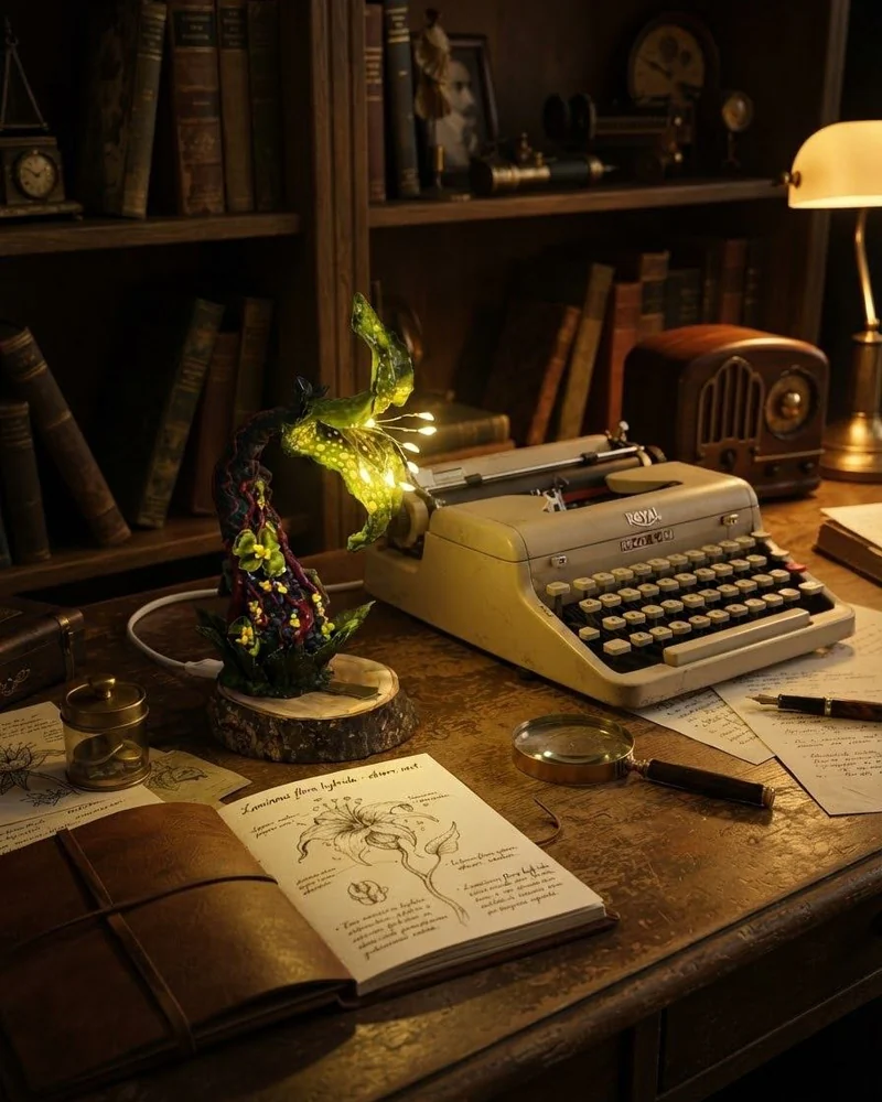 Ночник из полимерной глины "Цветок Дриады" — "Цветок Дриады"