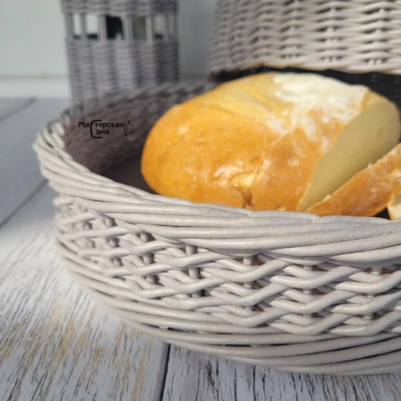 Плетёная хлебница круглая