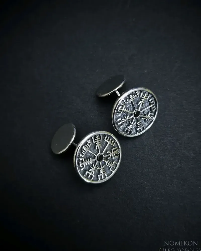 Запонки Vegvisir (Рунический компас) — Основной