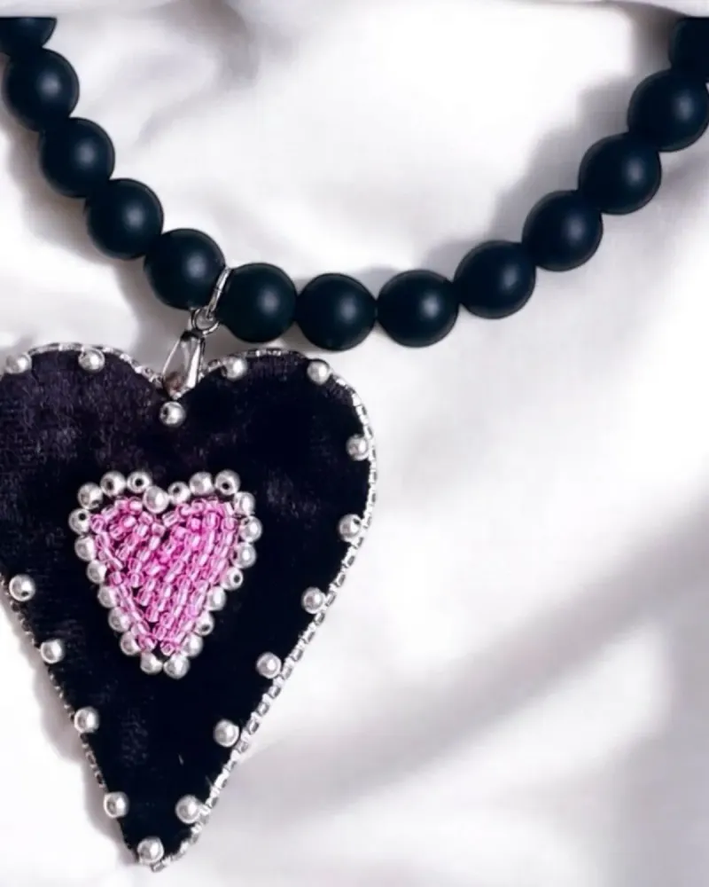 Колье с чёрным агатом «Black Valentine»
