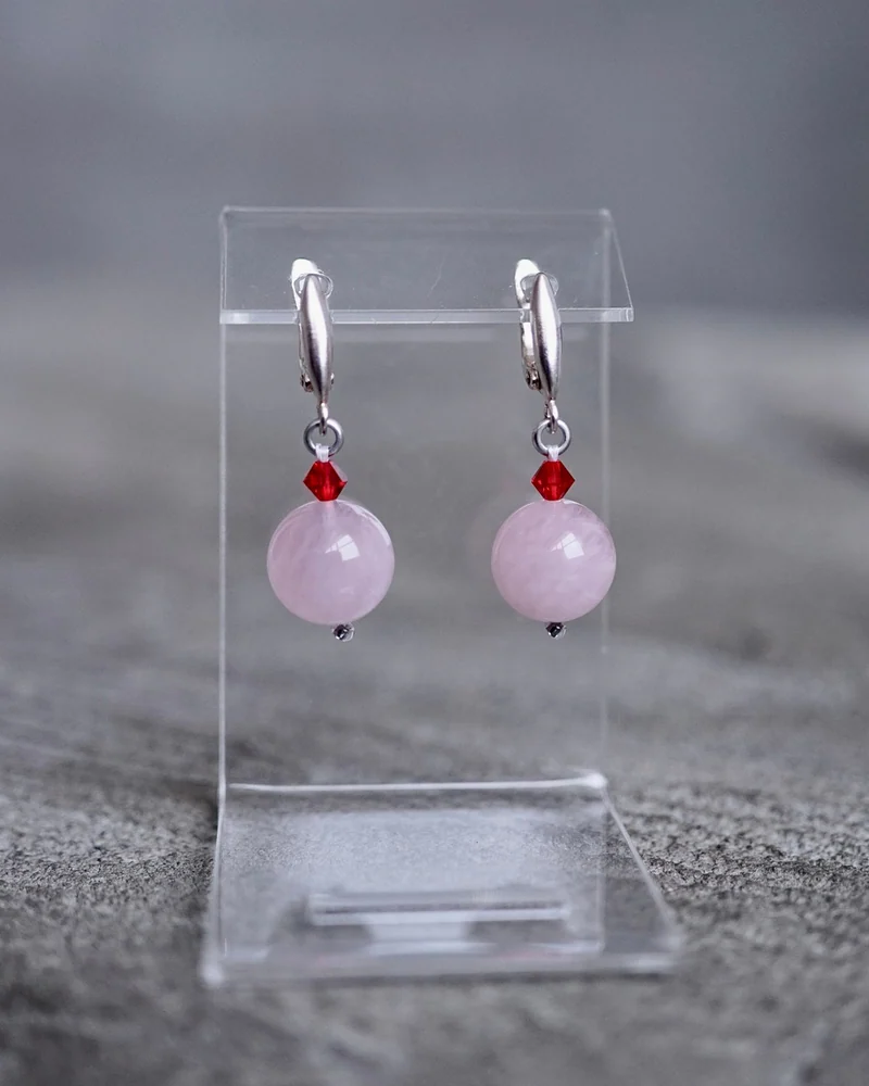 Серьги с розовым кварцем — Серьги с розовым кварцем