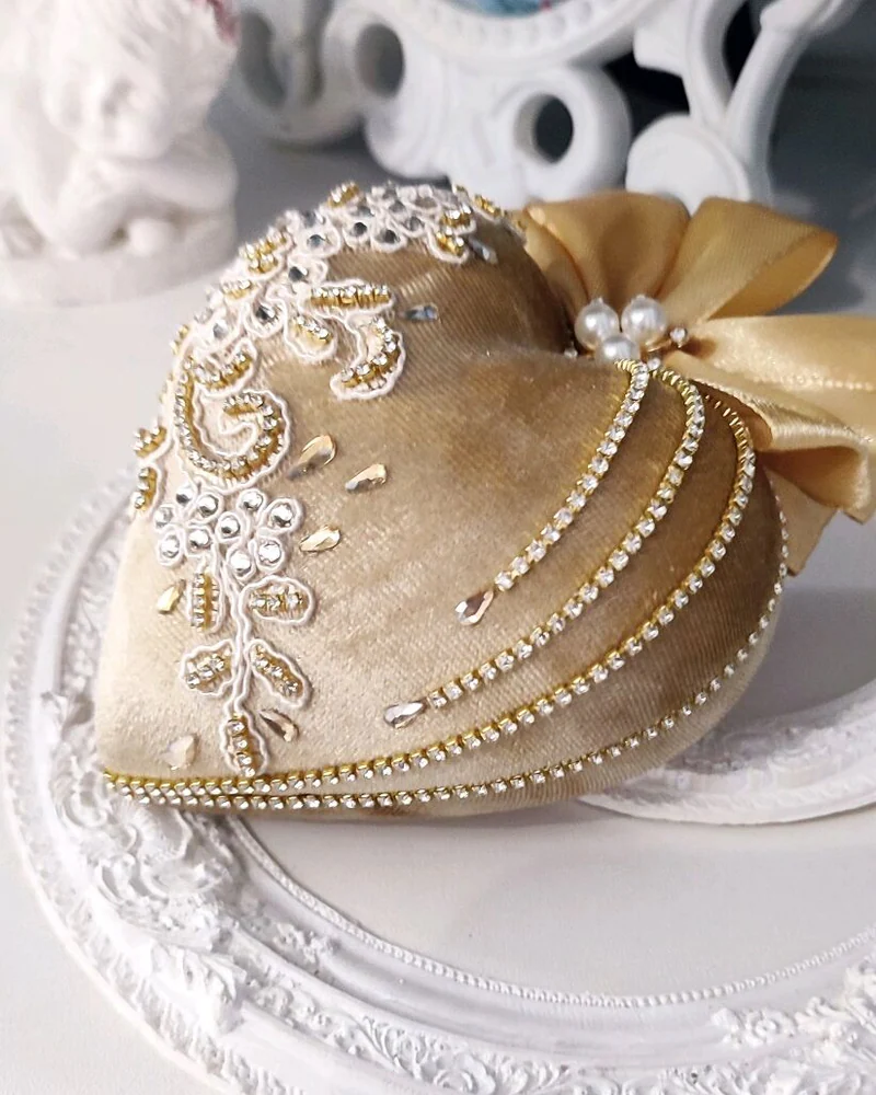 Ёлочная игрушка "Сердце", цвет золотой