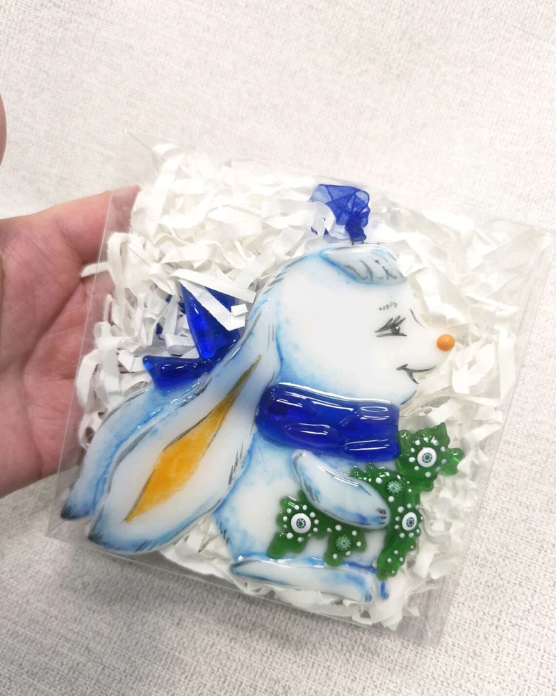 Новогодний сувенир Елочная игрушка Зайка
