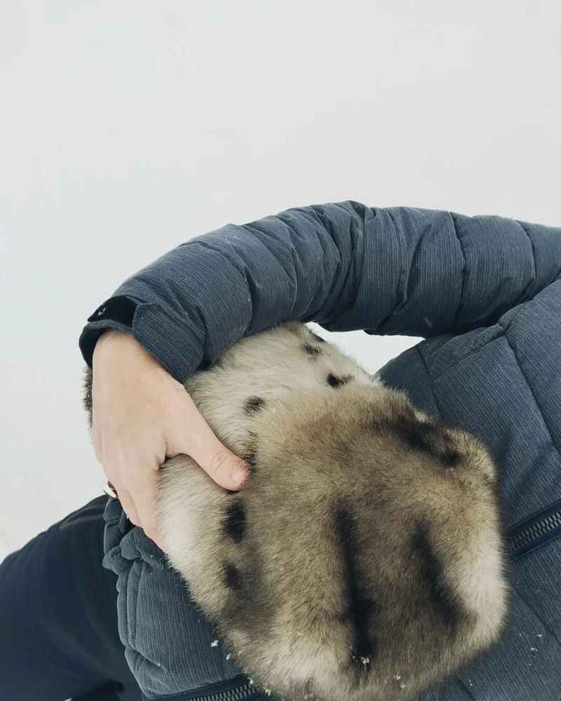Сумка меховая клатч пельмень