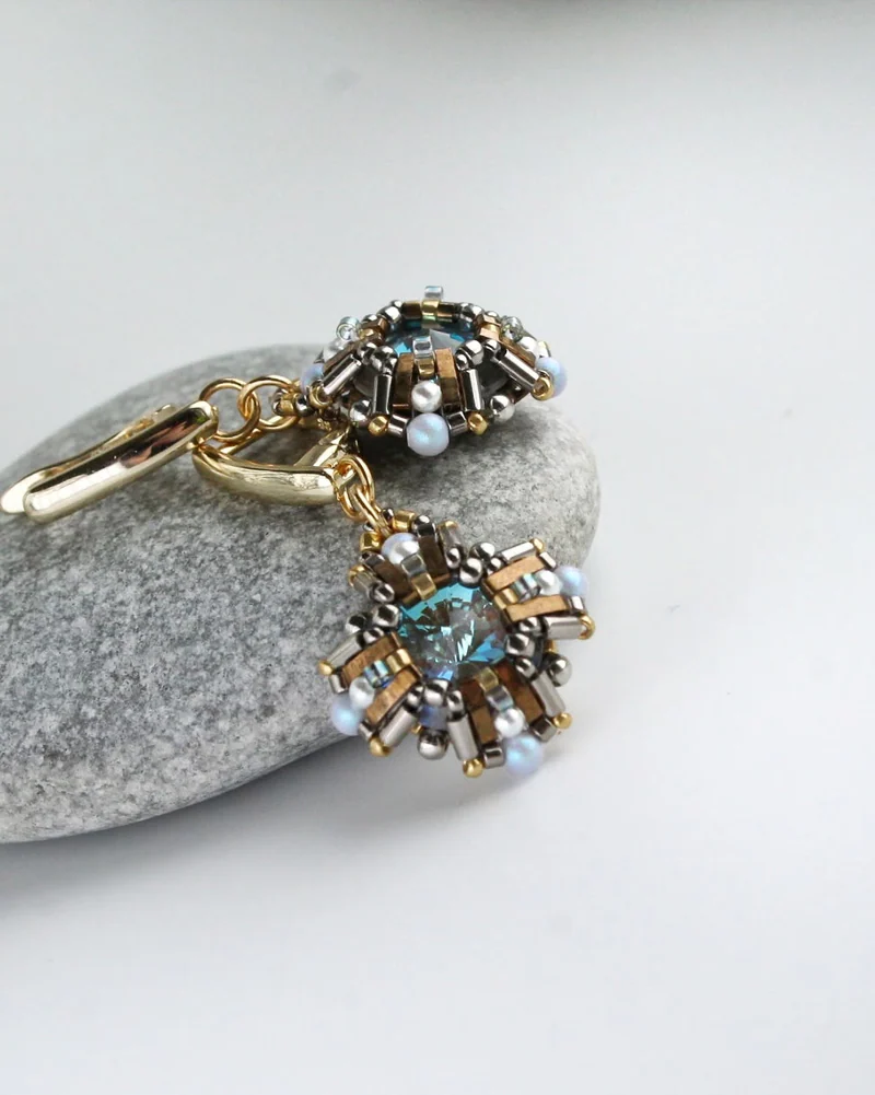 Серьги «Барокко Ocean Delight» — лазурные — Основной