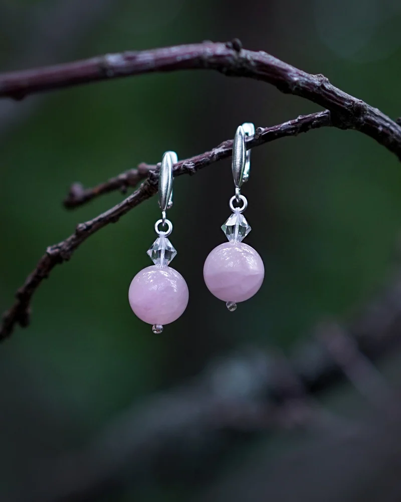 Серьги с розовым кварцем — Серьги с розовым кварцем