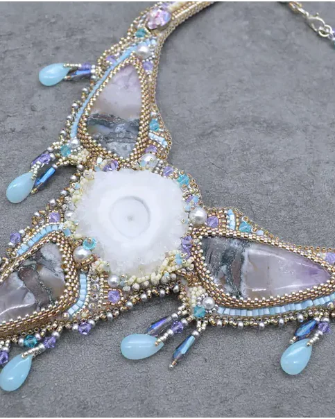 Авторское колье с аметистами и Swarovski