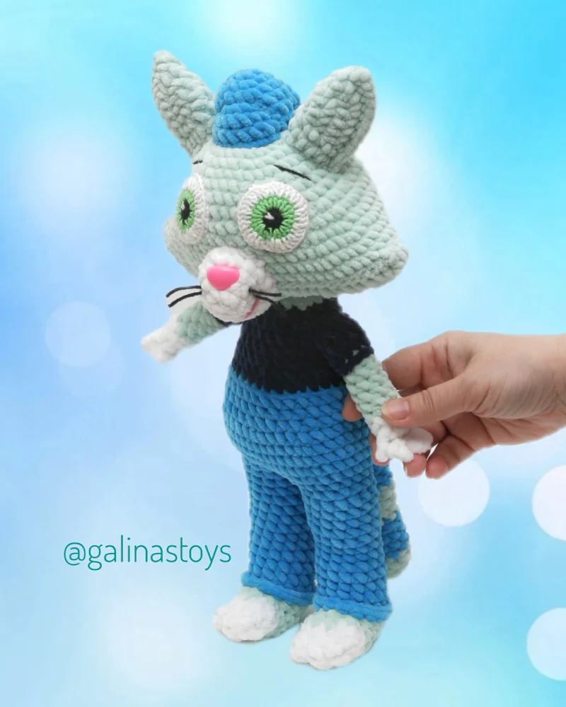Вязаная игрушка Котёнок Мур — Плюшевая игрушка