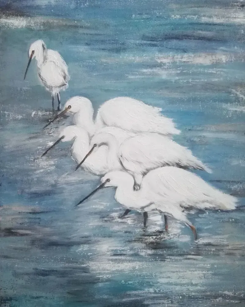Цапли. Картина маслом 50×70 см — 50×70 см