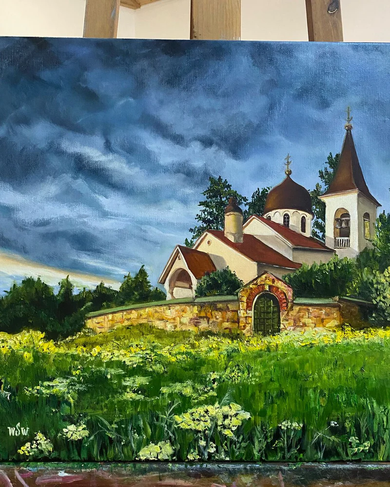 Картина маслом, Пейзаж Россия 50×50 см — Оригинал
