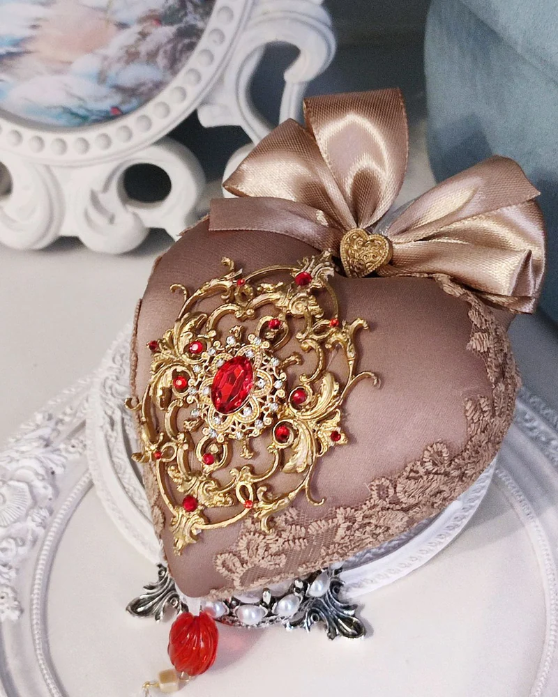 Ёлочная игрушка "Сердце", цвет шоколад