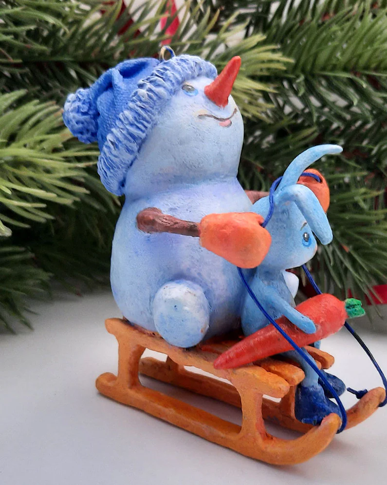 Ёлочная игрушка «СНЕГОВИК-3»