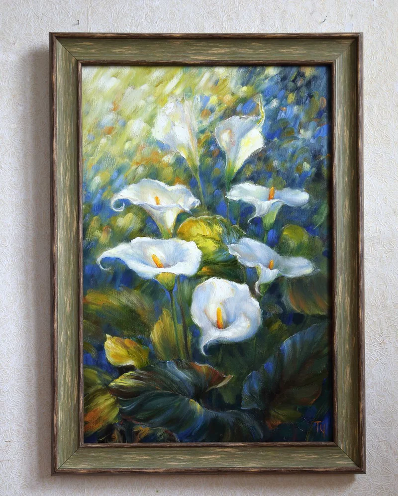 Каллы. Утро. Картина холст масло
