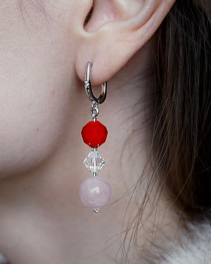 Серьги с розовым кварцем — Серьги с розовым кварцем