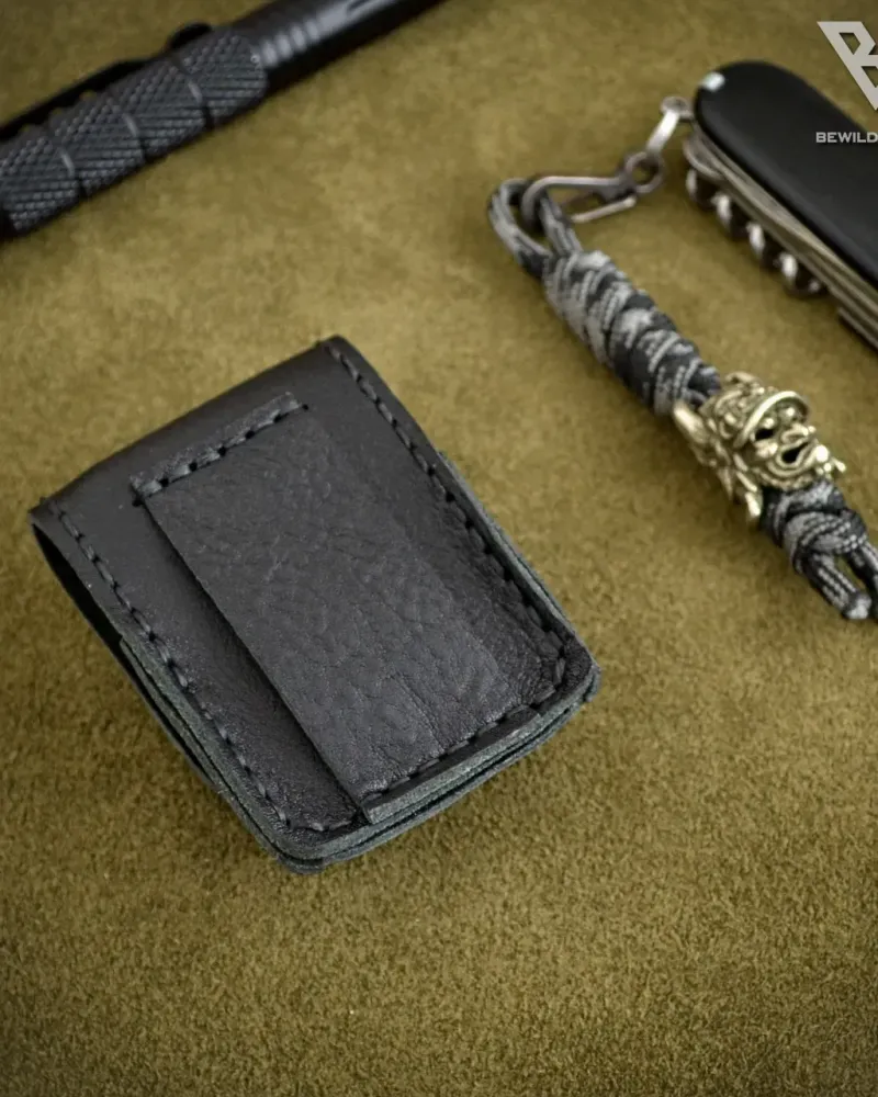Чехол для Zippo кожаный — Чехол для Zippo черный кожаный