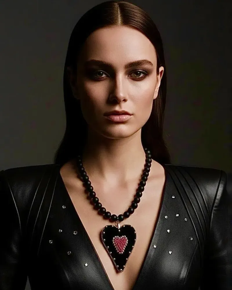 Колье с чёрным агатом «Black Valentine»