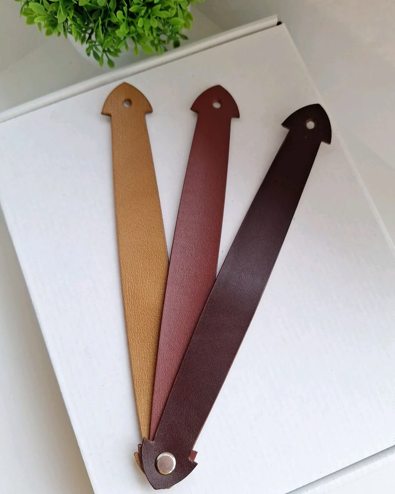 Фигурные ручки из натуральной кожи, 2 шт