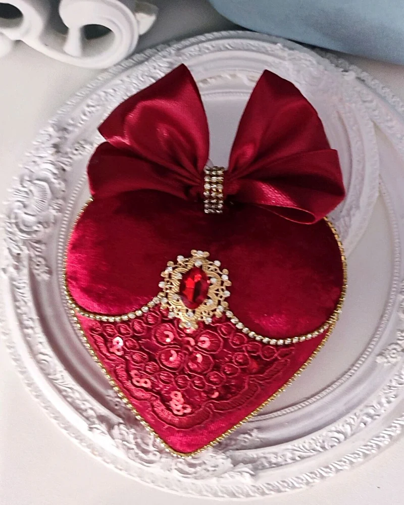 Ёлочная игрушка "Сердце", цвет красный