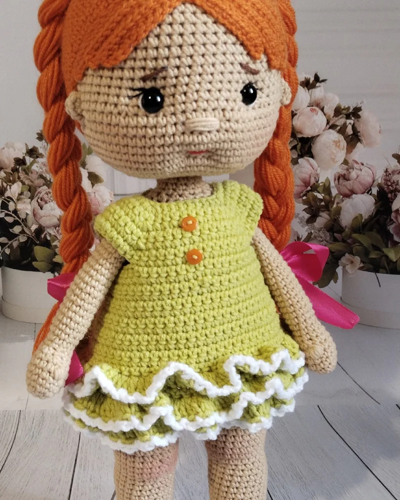 Амигуруми куклы и игрушки: Кукла Даша рыжая