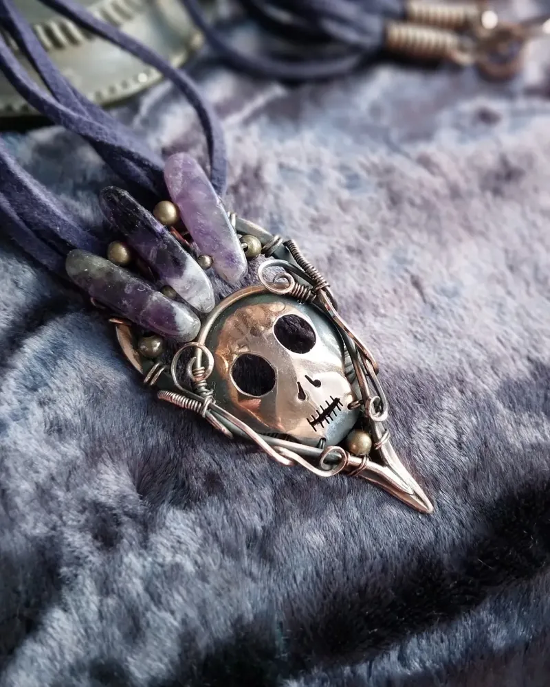 Кулон «Memento mori» с аметистом — Основной