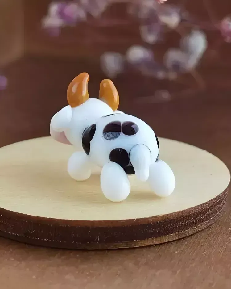 Стеклянная фигурка «Корова» №1 — Высота 15 мм