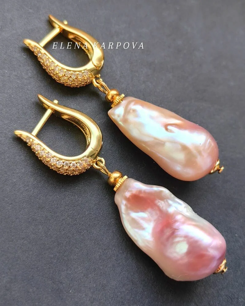 Серьги с жемчугом барокко