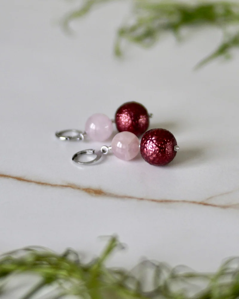 Серьги с розовым кварцем — Серьги с розовым кварцем