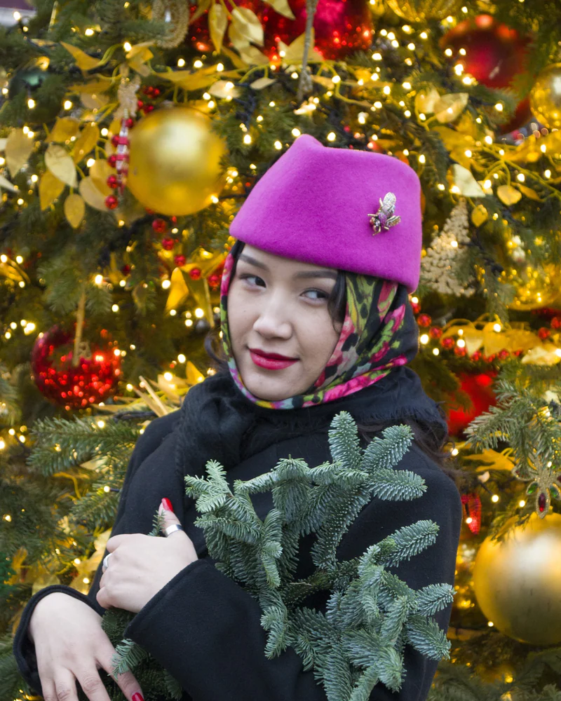 Фетровая шляпа пилотка Pink