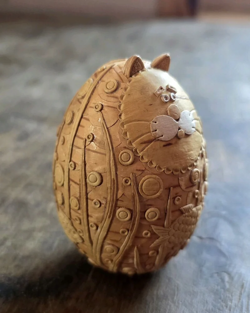 Кот-яйцо. Береста