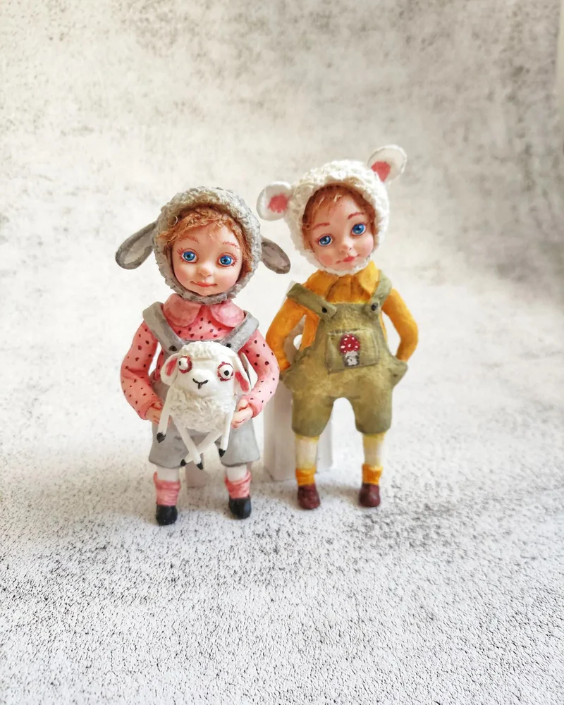 Ватные игрушки Мышка и Овечка, цена за 1 — ВИ22