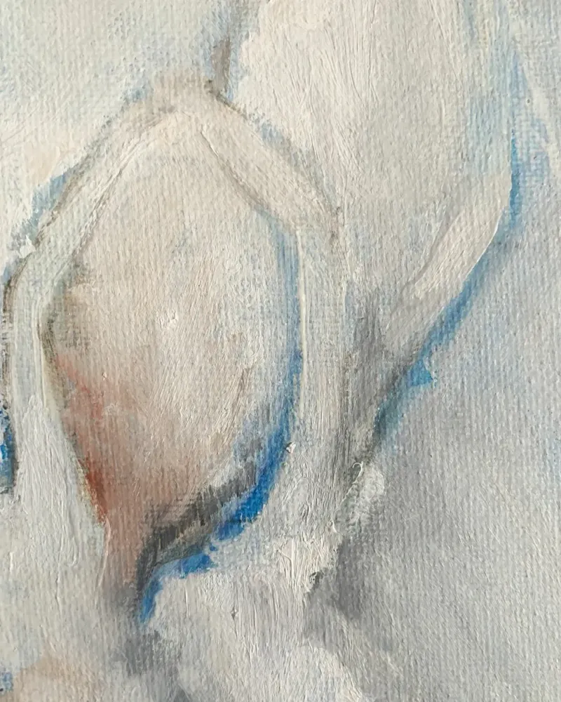 Кролик мама и малыш. Картина маслом 20×30 см — 20×30 см
