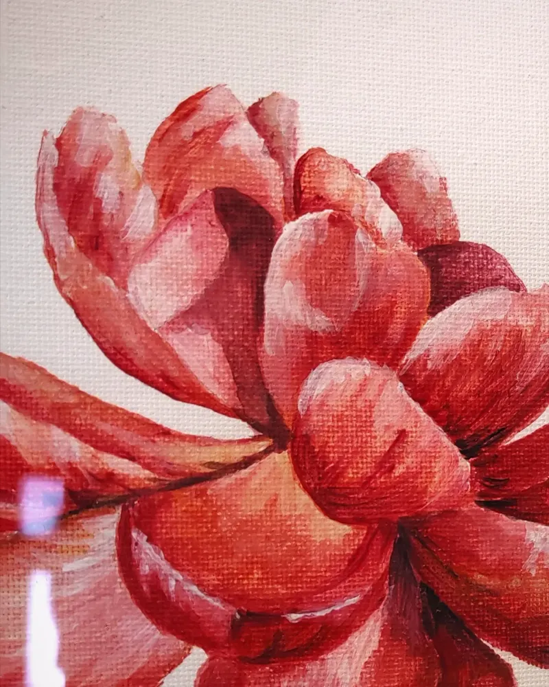 Картина акрилом «Пион» в раме — Акрил, 18×24 см
