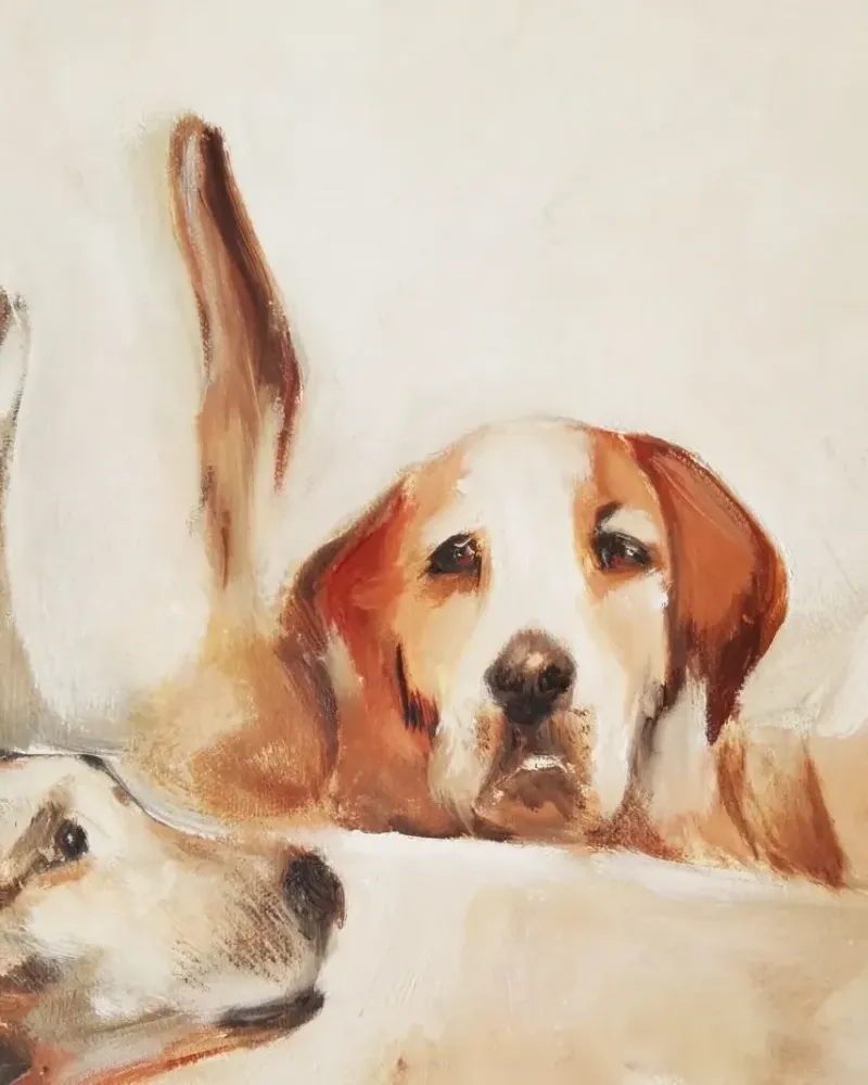Охота с собаками. Картина маслом 60×80 см — 60×80 см