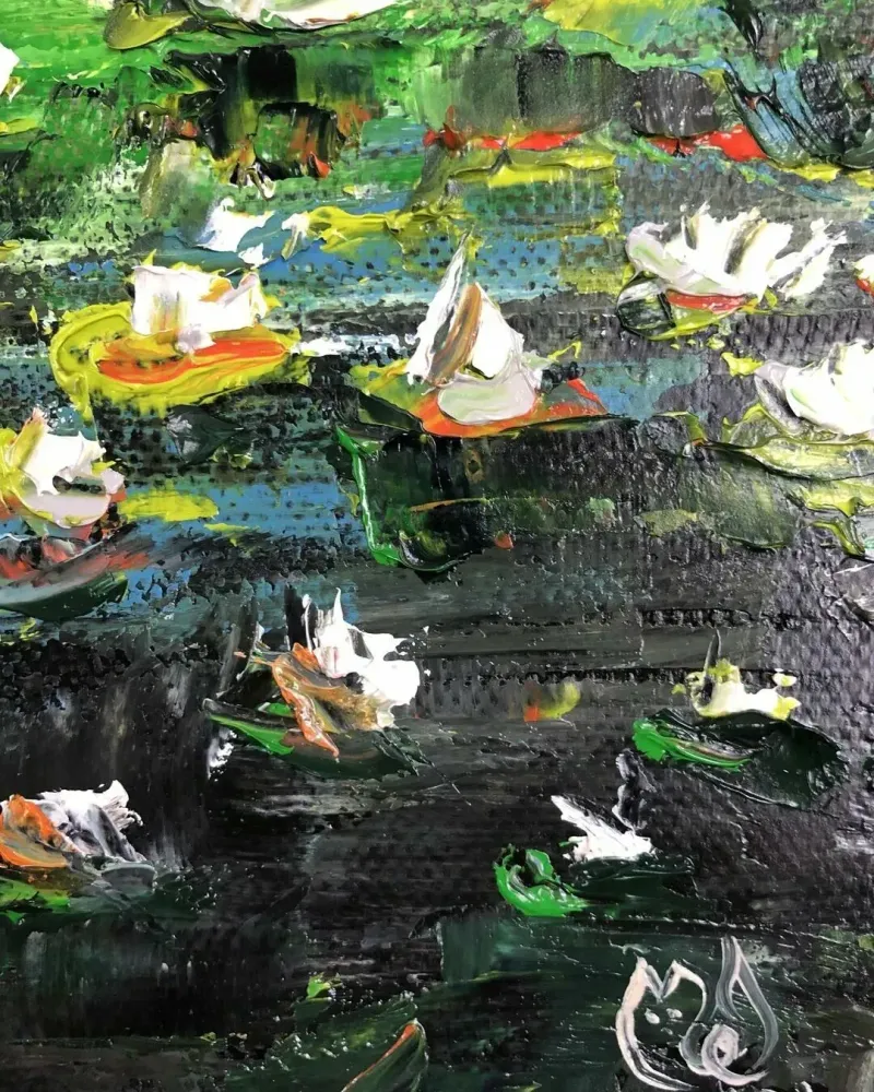 Лилии. Картина маслом 20×20 см — 20×20 см