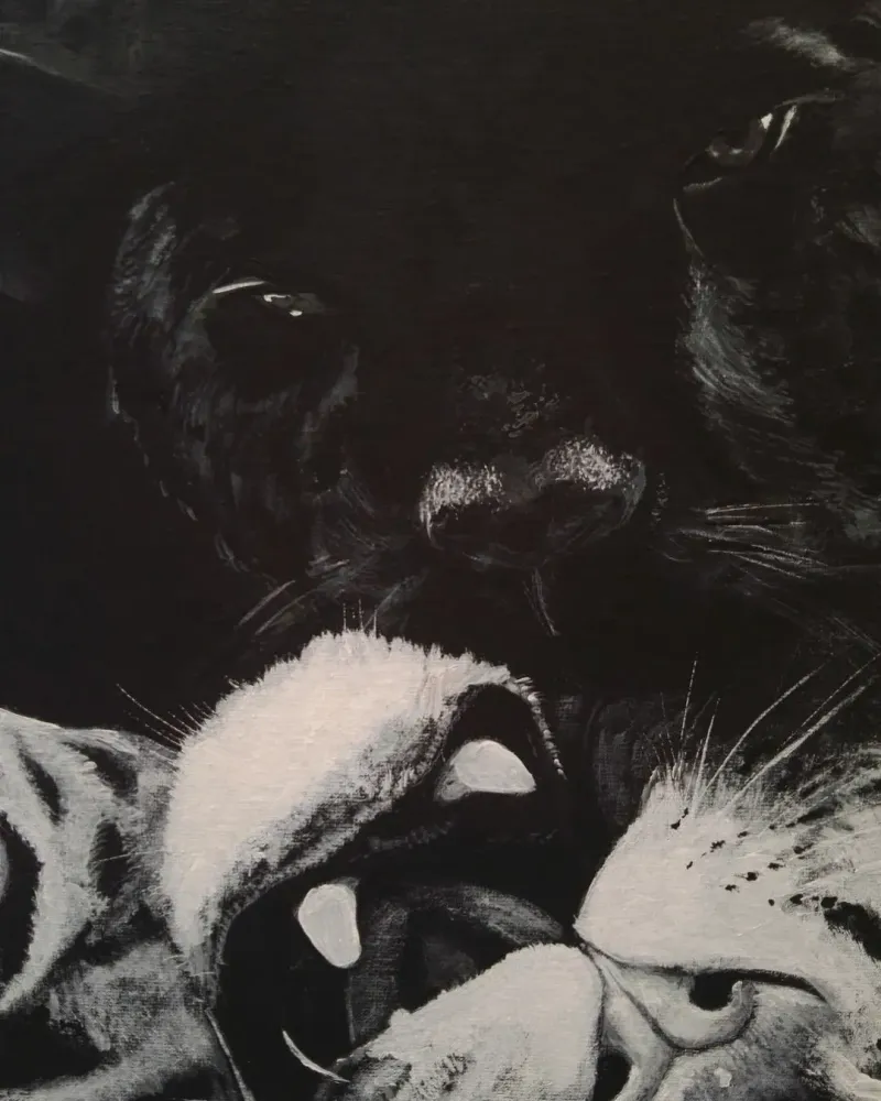 Кошки. Картина акрилом 50×40 см — 50×40 см
