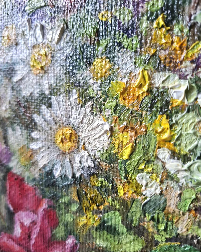 Июньский букет. Картина холст масло