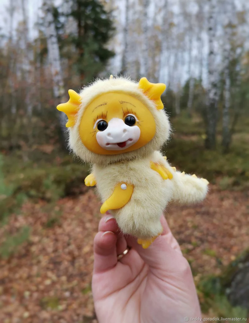 Дракончик Цыпа. Игрушка в смешанной технике 9 см