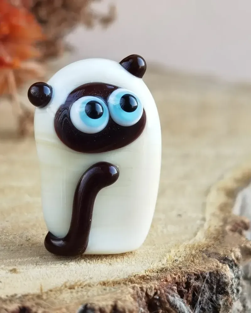 Стеклянная фигурка «Кот сиамский» — Высота 15 мм