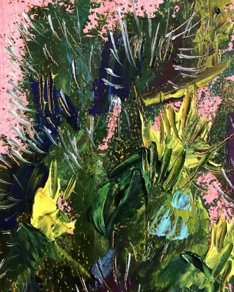 Цветочная абстракция. Картина маслом 18×23 см — 18×23 см