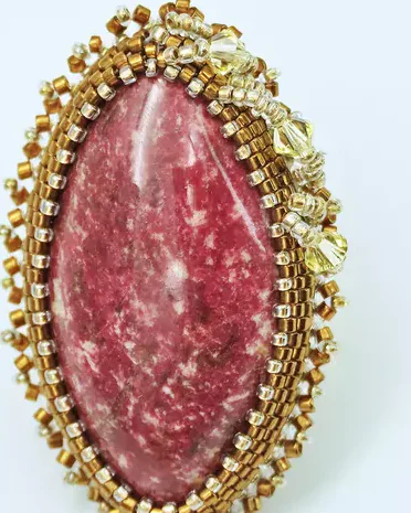 Кольцо с тулитом и Swarovski