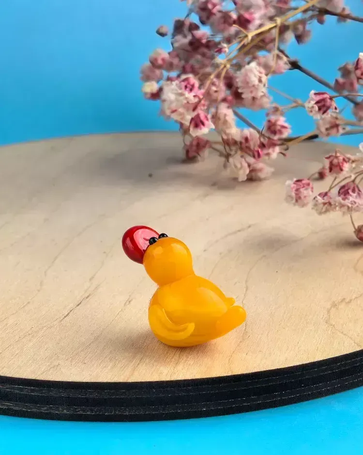 Стеклянная фигурка «Уточка» №2 — Оранжевая