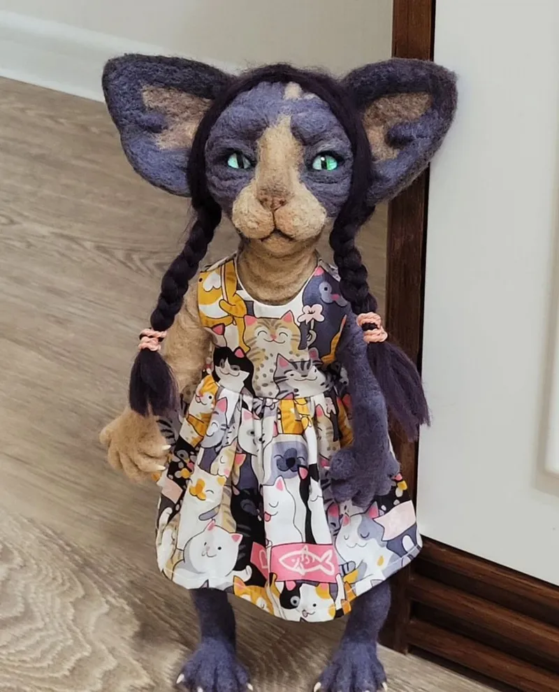 Кошка-сфинкс на каркасе, 35 см — Кошка-сфинкс на каркасе, 35 см