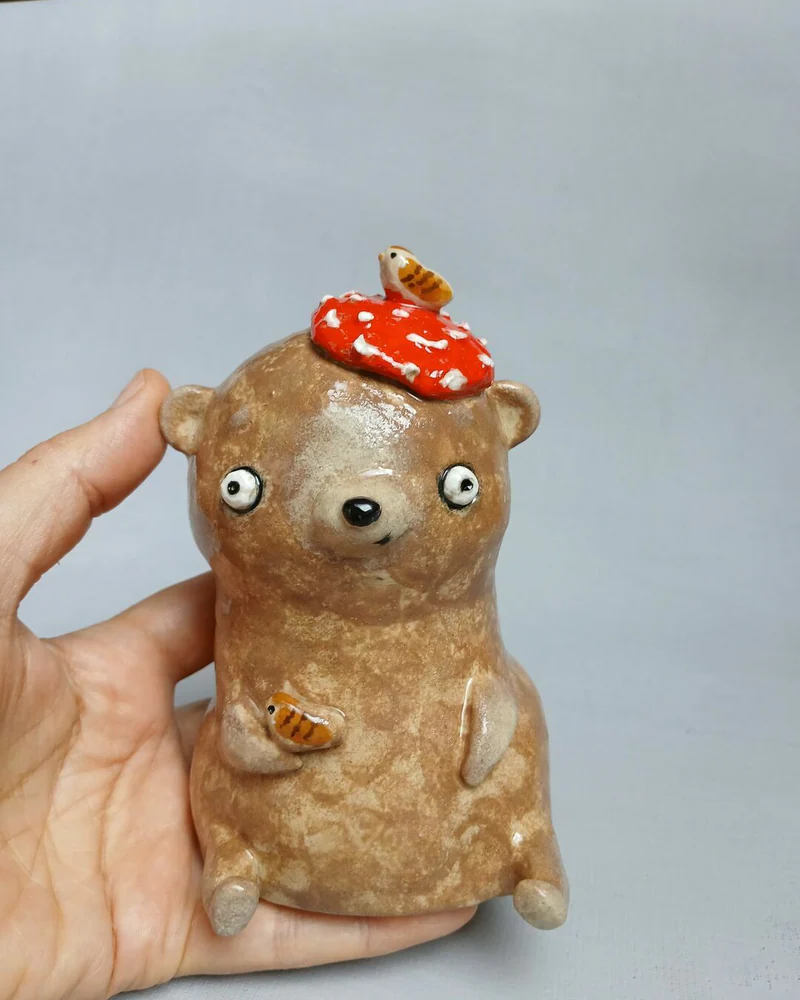 Медвежонок с птичками