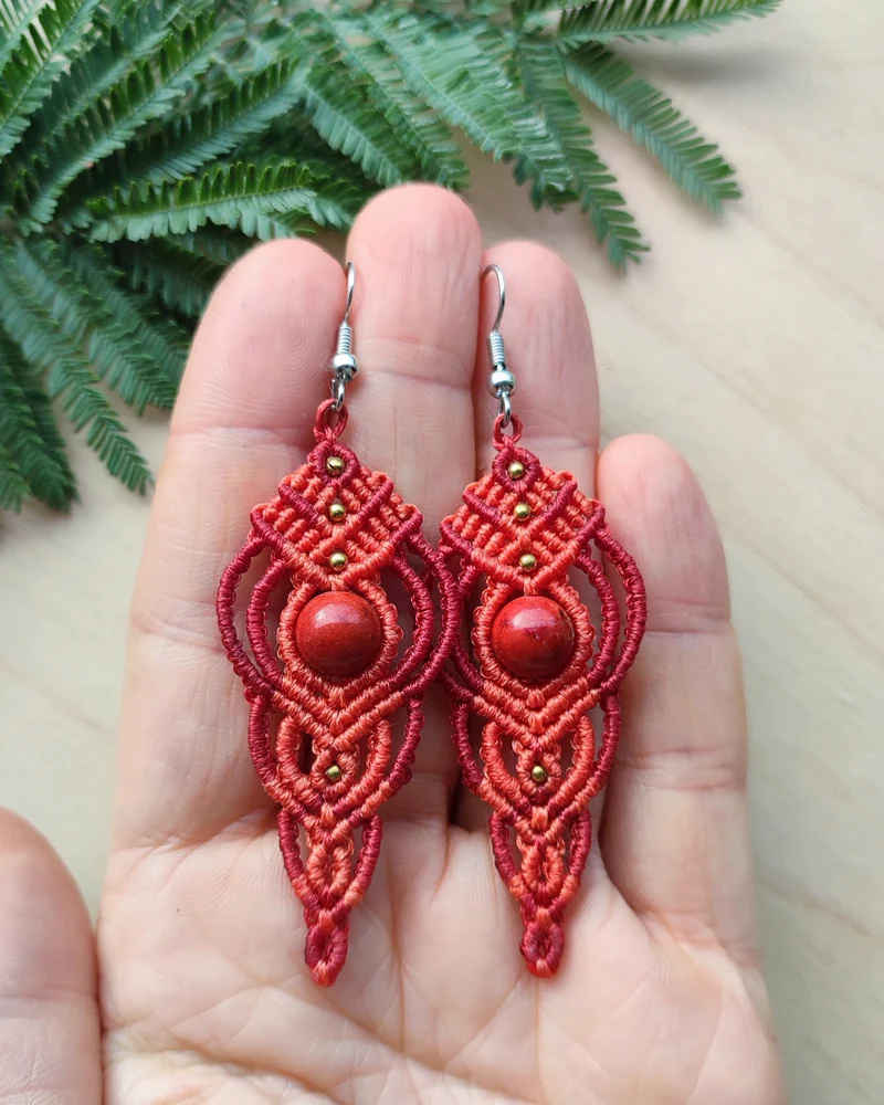 Серьги ЖИва красные с оранжевым