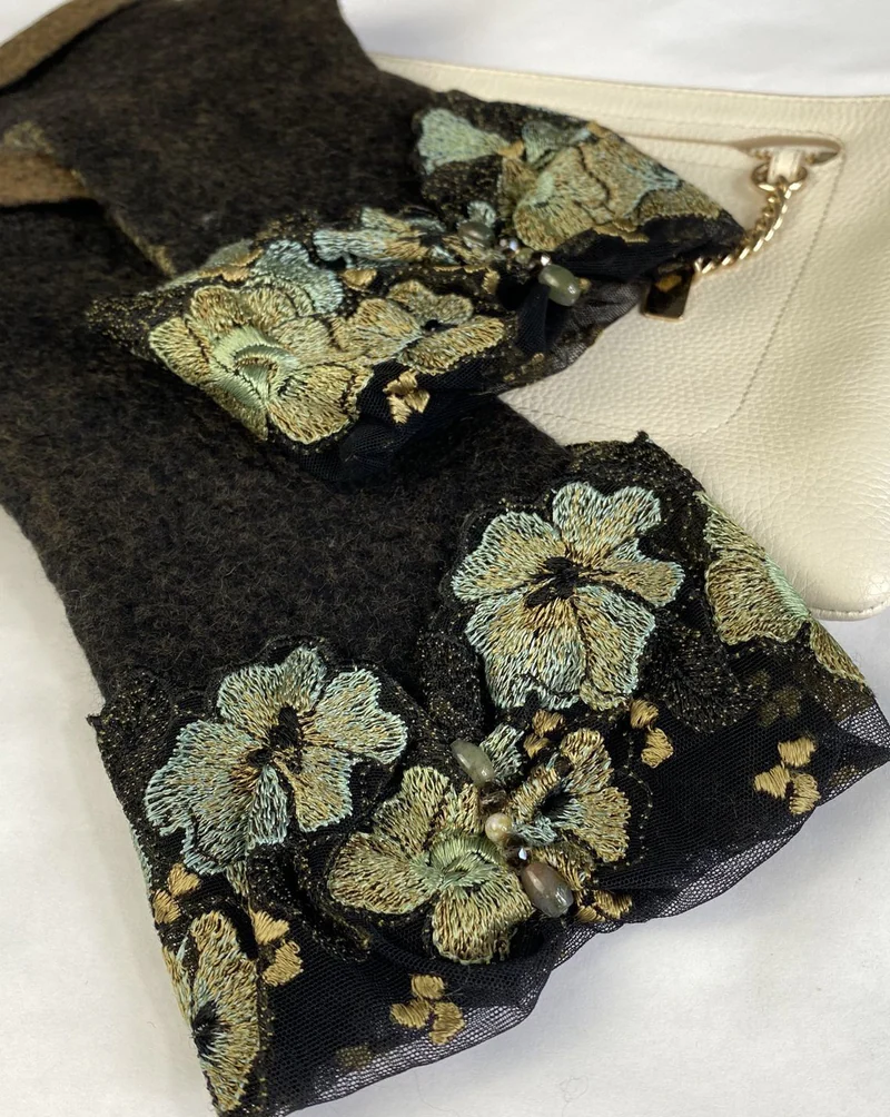 Митенки валяные «Floral style»