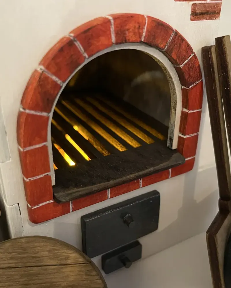 Русская печка с лежанкой для румбокса, 16×8 см — Жёлто-зелёный текстиль