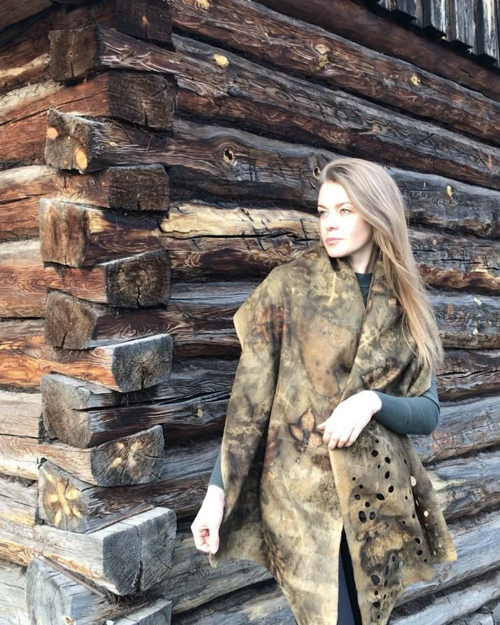 Палантин валяный Экопринт