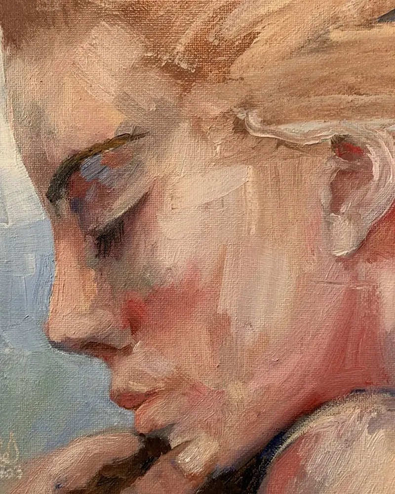 Мама и сын. Картина маслом 40×50 см — 40×50 см